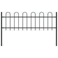 Garden Fence with Hoop Top Steel 71.3" x 23.6" Black