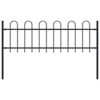 Garden Fence with Hoop Top Steel 71.3" x 23.6" Black