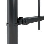 Garden Fence with Hoop Top Steel 71.3" x 23.6" Black