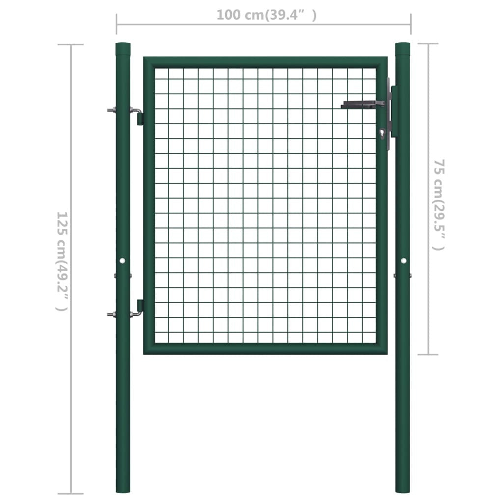 Fence Gate Steel 39.4x29.5" Green