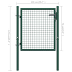Fence Gate Steel 39.4x29.5" Green