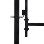 Fence Gate Single Door with Arched Top Steel 39.4"x68.9" Black