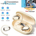 Color: Silver - Smart Headphones With Translator Earphones Portable Touch Support 144 languages Real Time Noise AI earbuds