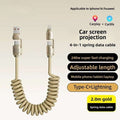 Safe Flash Charge 240W Super Fast Charging Spring Data Cable in Compatible with Huawei iPhone 16 JIABIN