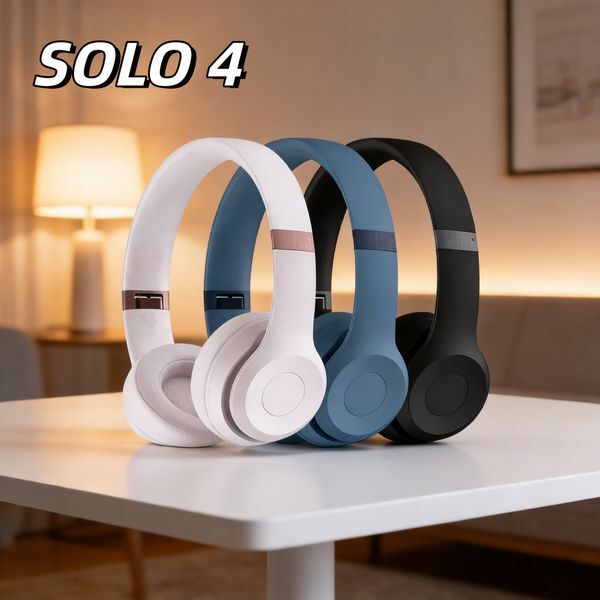 Color: Blue - The new model is compatible with SOLO 4, features a foldable design, and offers powerful bass. It's a wireless Bluetooth headset with pop-up pairing support.