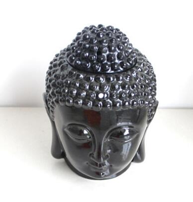 Color: Black, Size: 9X9X14 - Black Buddha Head White Buddha Head Ceramic Aromatherapy Furnace Buddha Head Aromatherapy Furnace