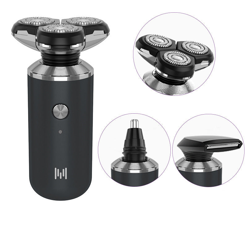 Color: Black, style: Standard configuration with si - Washing Razor Mini Electric Cross-Border Men'S Wholesale Usb Shaver Whole Body Shave New D4 Five In One