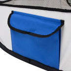 Foldable Dog Playpen with Carrying Bag Blue 43.3"x43.3"x22.8