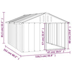 Dog House Gray 45.9"x60.2"x32.1" Galvanized Steel