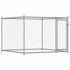 Dog Cage with Door Gray 6.6'x6.6'x4.9'Galvanized Steel