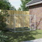 Dog Cage with Door Gray 6.6'x6.6'x4.9'Galvanized Steel