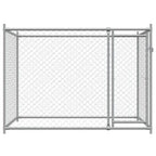 Dog Cage with Door Gray 6.6'x6.6'x4.9'Galvanized Steel