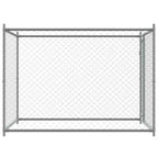 Dog Cage with Door Gray 6.6'x6.6'x4.9'Galvanized Steel