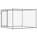 Dog Cage with Door Gray 6.6'x6.6'x4.9'Galvanized Steel