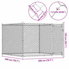 Dog Cage with Door Gray 6.6'x6.6'x4.9'Galvanized Steel