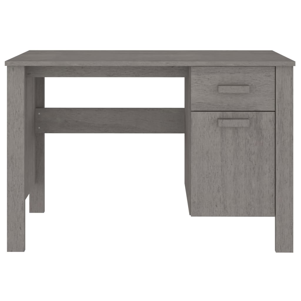 vidaXL Desk HAMAR Light Gray 44.5"x19.7"x29.5" Solid Wood Pine