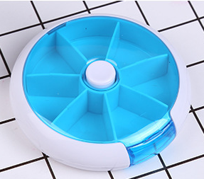 Round round round round portable rotating medicine box 7 box creativemedicine box