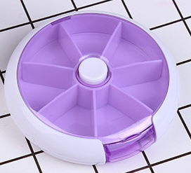 Round round round round portable rotating medicine box 7 box creativemedicine box
