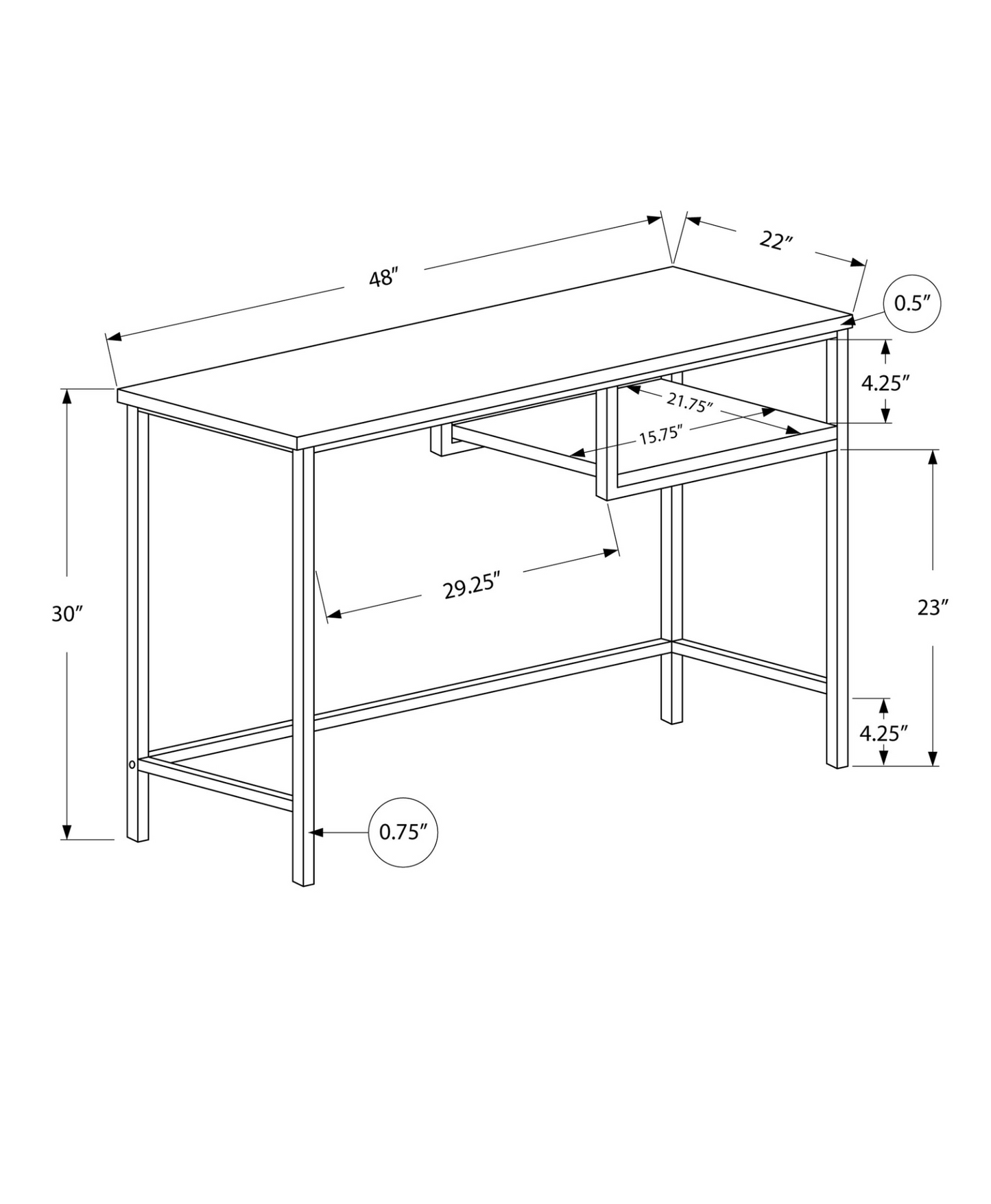 Sleek Chrome And Walnut Finish Computer Desk