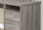 47" Taupe L-Shape Computer Desk With Two Drawers