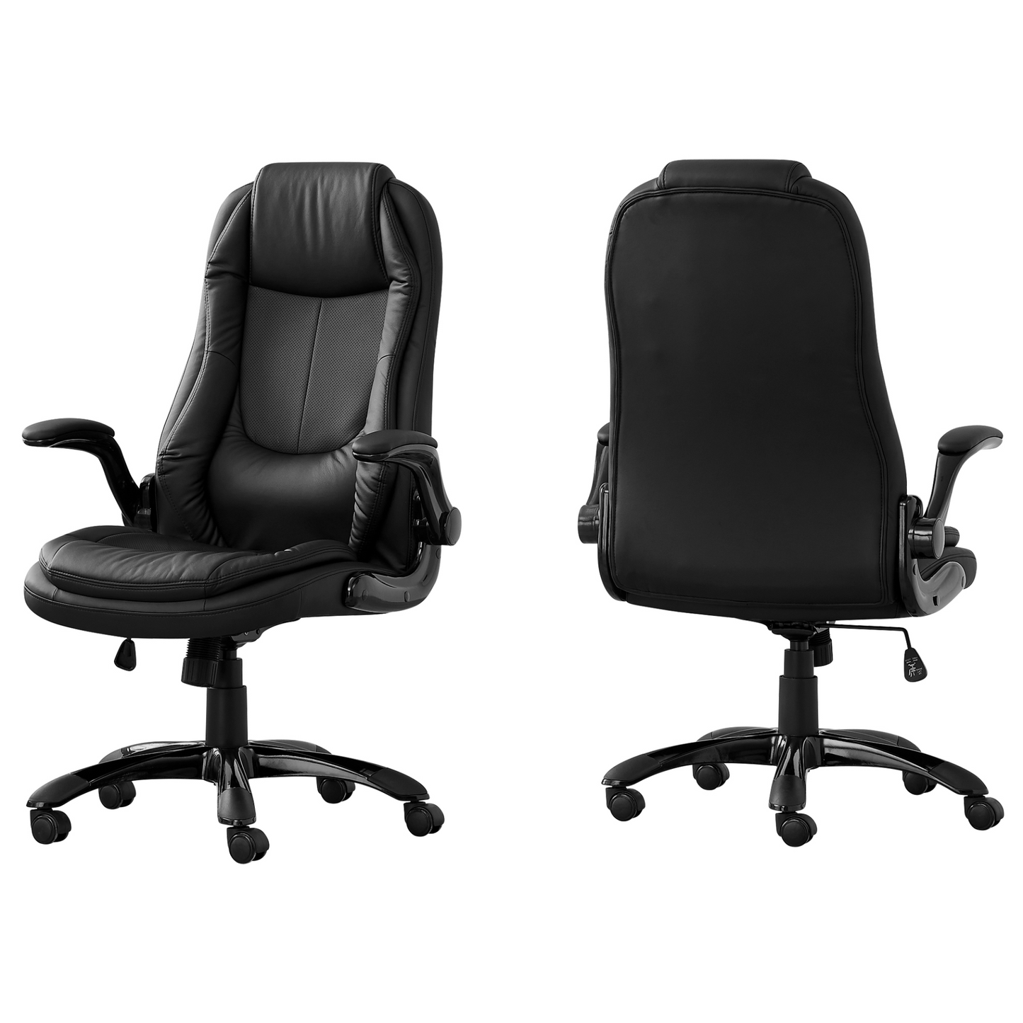 28.5" X 29.5" X 94" Black Leather-Look High Back Executive Office Chair