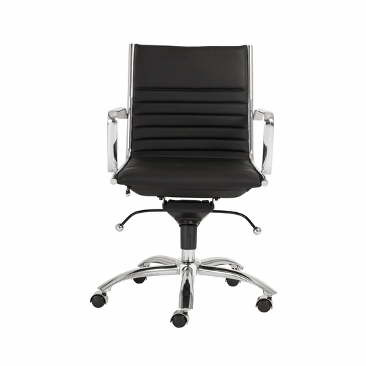 27.01" X 25.04" X 38" Low Back Office Chair In Black With Chromed Steel Base