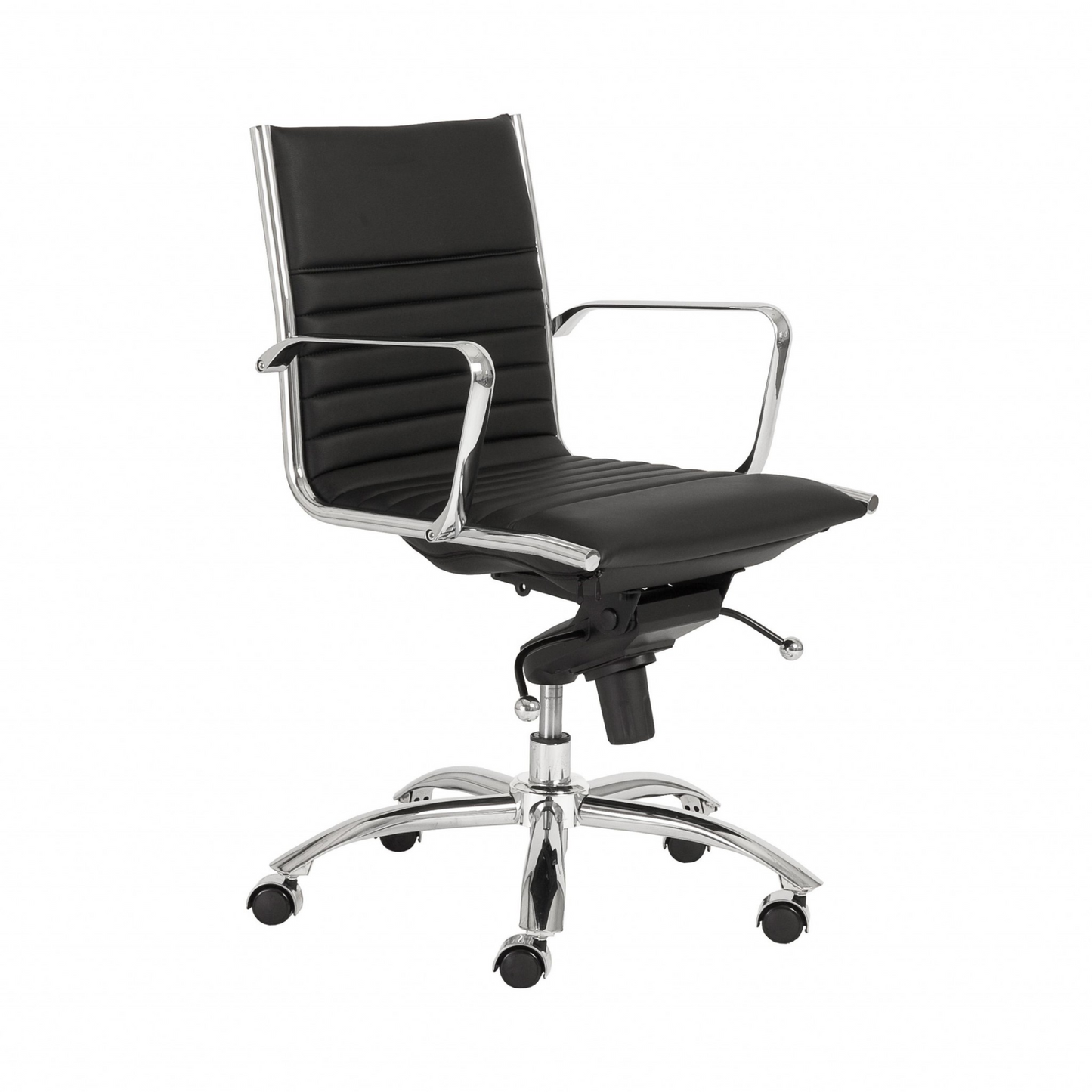 27.01" X 25.04" X 38" Low Back Office Chair In Black With Chromed Steel Base