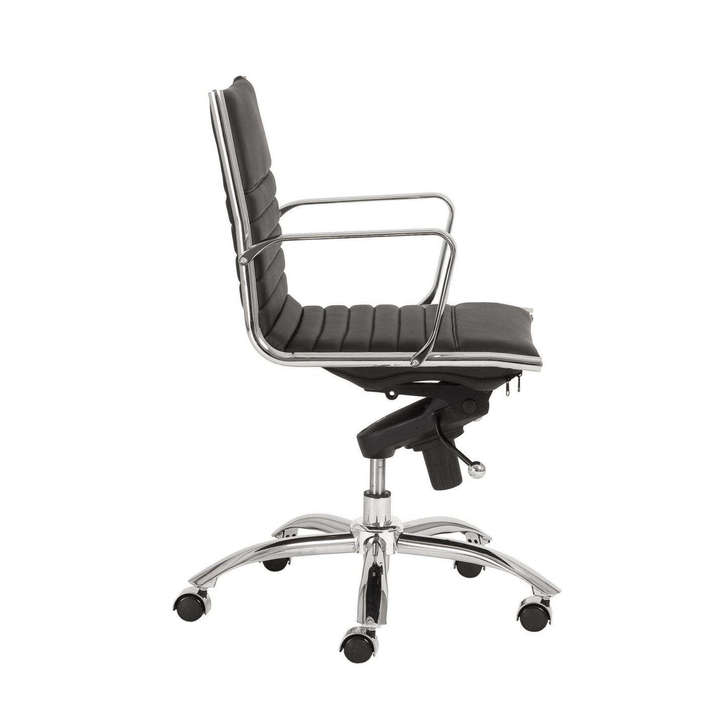 27.01" X 25.04" X 38" Low Back Office Chair In Black With Chromed Steel Base