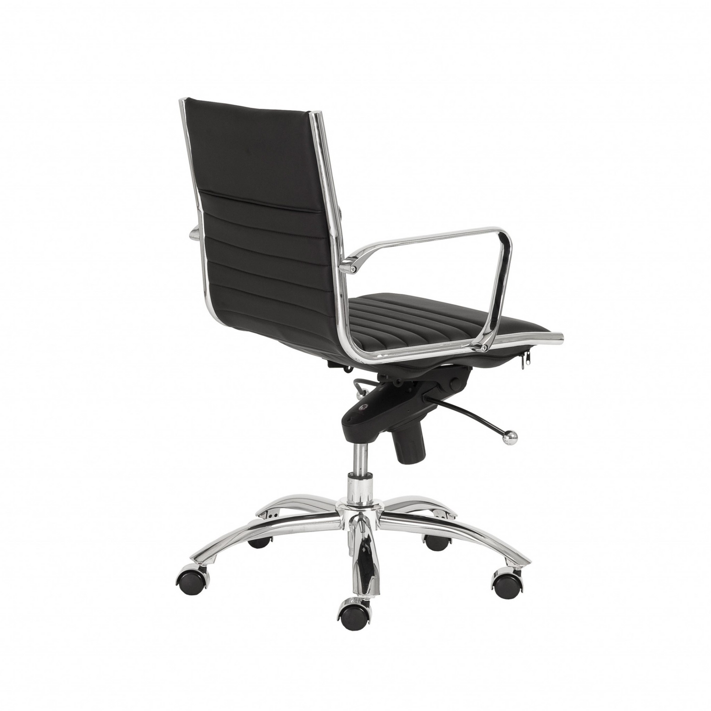 27.01" X 25.04" X 38" Low Back Office Chair In Black With Chromed Steel Base