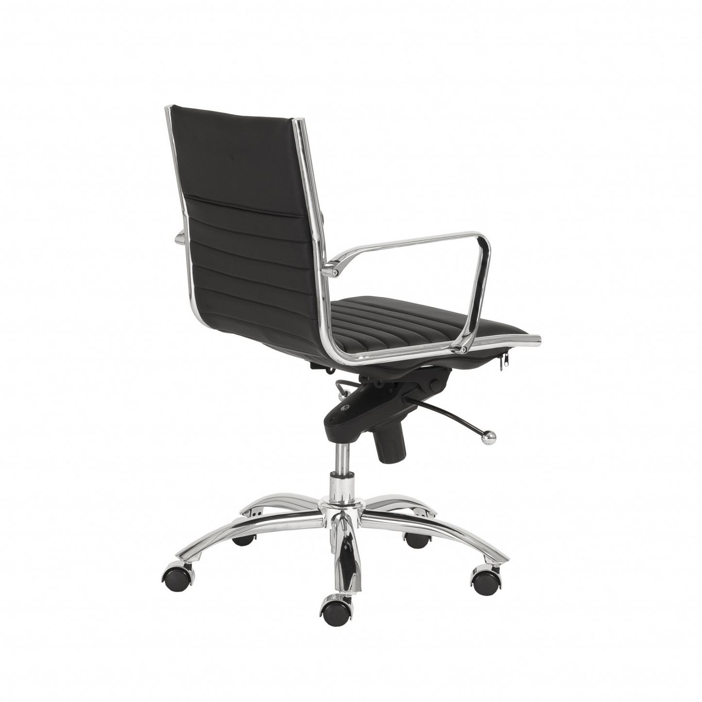 27.01" X 25.04" X 38" Low Back Office Chair In Black With Chromed Steel Base