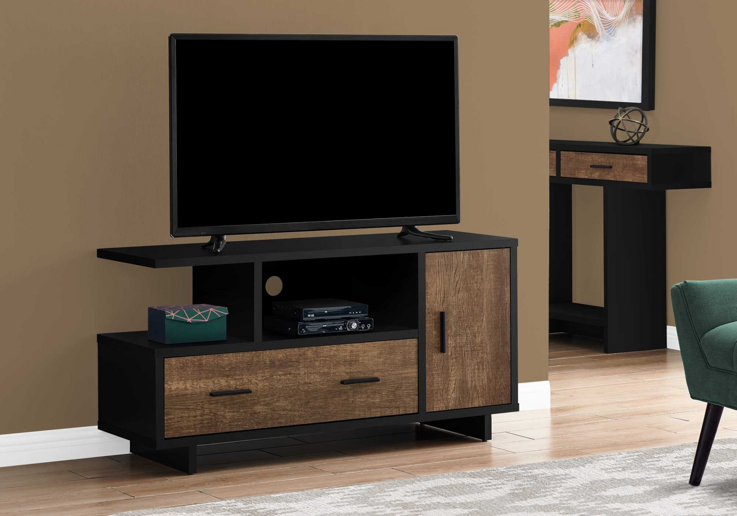 23.75" Particle Board Laminate And Mdf Tv Stand With Storage