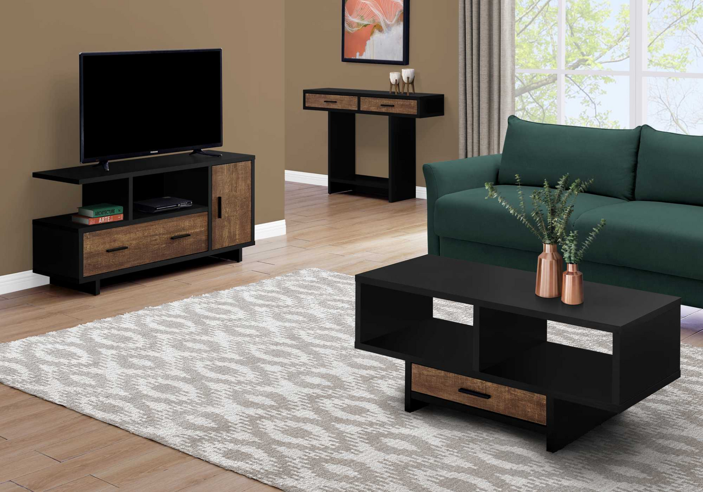 23.75" Particle Board Laminate And Mdf Tv Stand With Storage