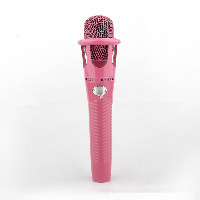 Color: Pink - E-300 handheld microphone network karaoke