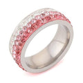 Ring Color: PINK LADY,Ring Size: 7 - Cocktail & Mocktail Rings CZ Crystals With Ombre Effect