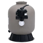 Pool Sand Filter with Side Mount 6-Way Valve Gray