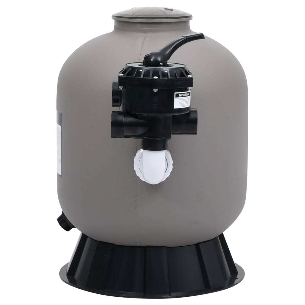 Pool Sand Filter with Side Mount 6-Way Valve Gray