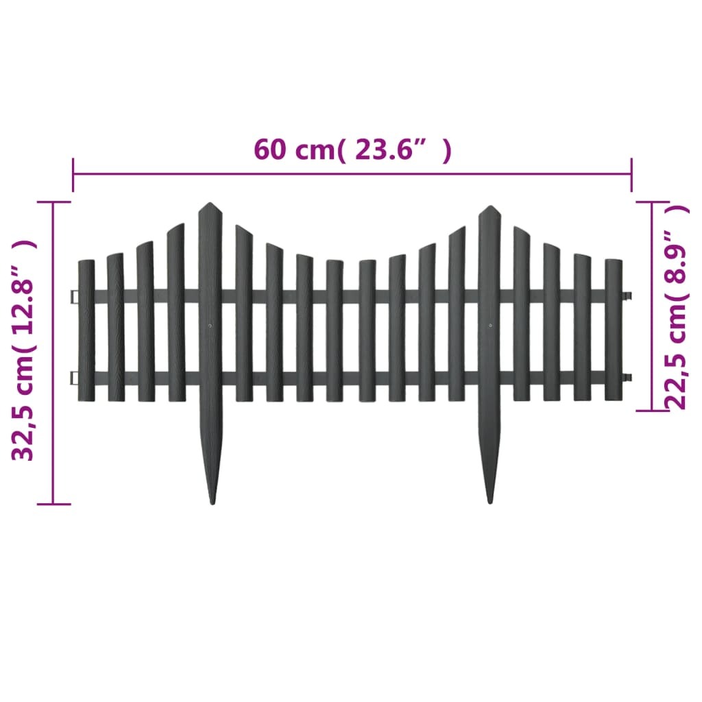 Lawn Edgings 17 pcs Anthracite 32.8'PP