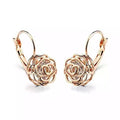 ROSE IS A ROSE 18kt Rose Crystal Earrings In White Yellow And Rose Gold Plating