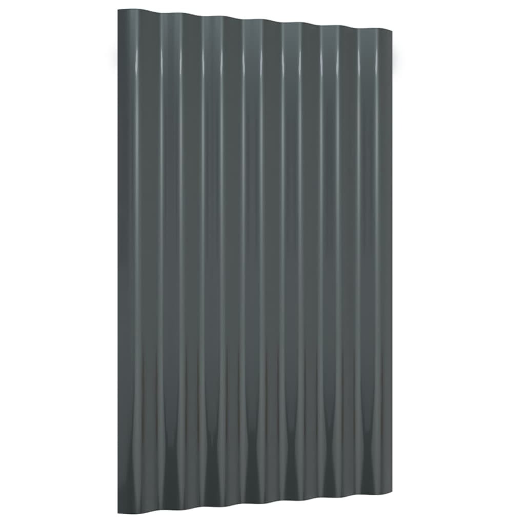Roof Panels 12 pcs Galvanized Steel Anthracite 23.6"x14.2