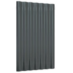 Roof Panels 12 pcs Galvanized Steel Anthracite 23.6"x14.2