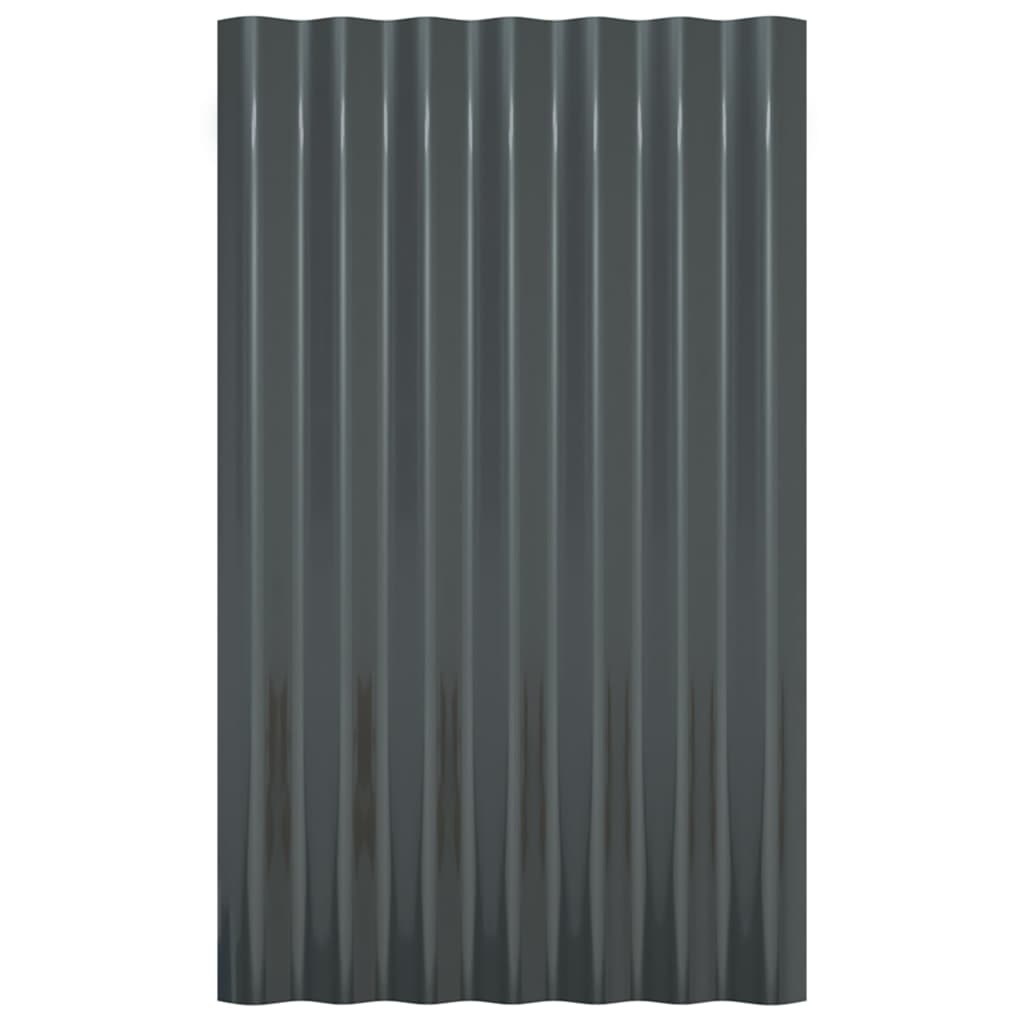Roof Panels 12 pcs Galvanized Steel Anthracite 23.6"x14.2