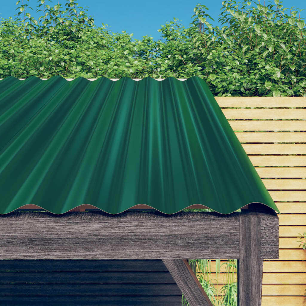 Roof Panels 36 pcs Galvanized Steel Green 23.6"x14.2