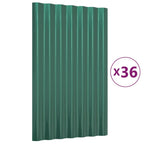 Roof Panels 36 pcs Galvanized Steel Green 23.6"x14.2
