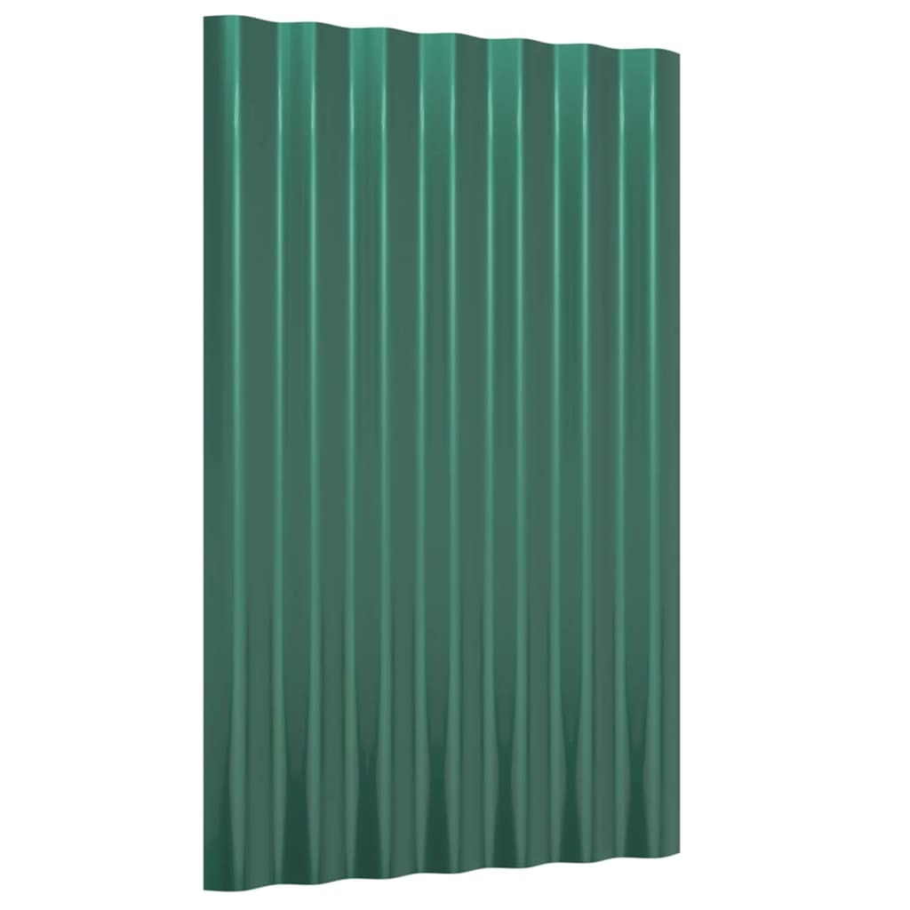 Roof Panels 36 pcs Galvanized Steel Green 23.6"x14.2