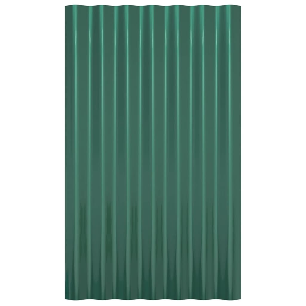 Roof Panels 36 pcs Galvanized Steel Green 23.6"x14.2