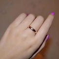 Size: Gold,Ring Size: 5 - Ella Eternity Band With 4 Crystals Classic Stackable Ring