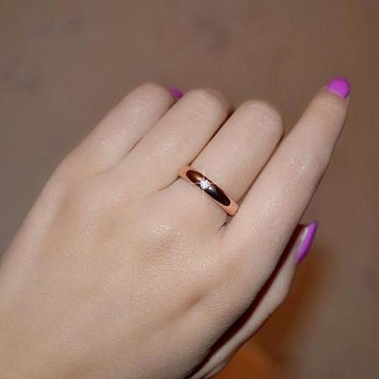 Size: Rose Gold,Ring Size: 6 - Ella Eternity Band With 4 Crystals Classic Stackable Ring