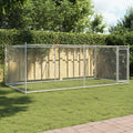 Dog Cage with Door Gray 13.1'x6.6'x4.9'Galvanized Steel