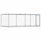 Dog Cage with Door Gray 13.1'x6.6'x4.9'Galvanized Steel