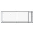 Dog Cage with Door Gray 13.1'x6.6'x4.9'Galvanized Steel